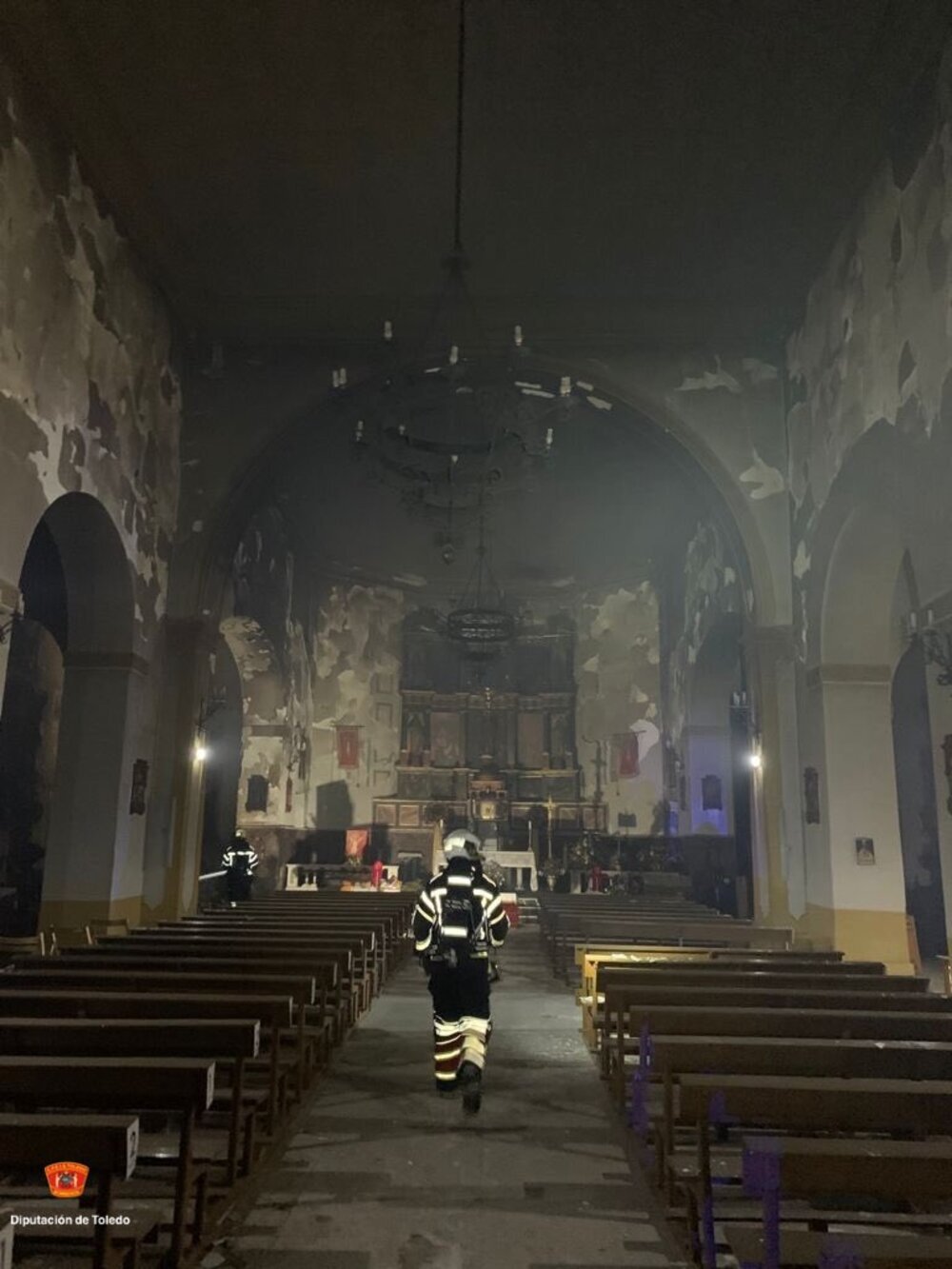 Un incendio en la iglesia de Carranque calcina a su Cristo