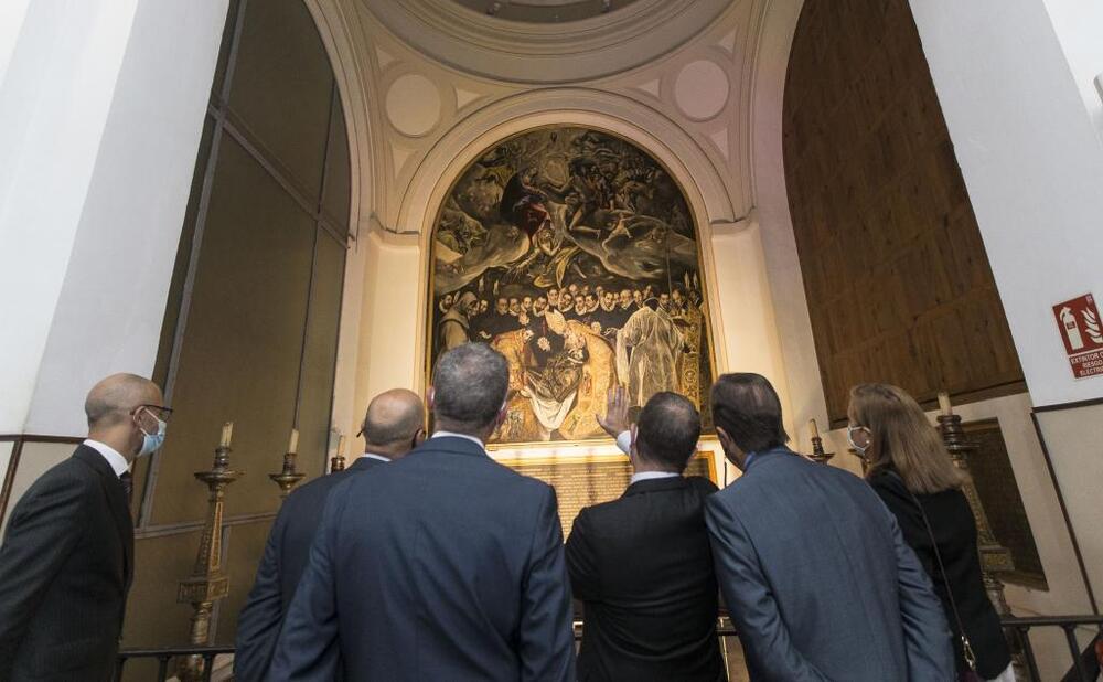 Page y Vila acudieron después a la iglesia de Santo Tomé a contemplar el 'Entierro del Señor de Orgaz', obra de El Greco.