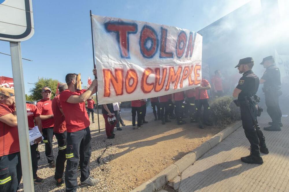 Foto de archivo de las protestas de los bomberos en octubre de 2018.