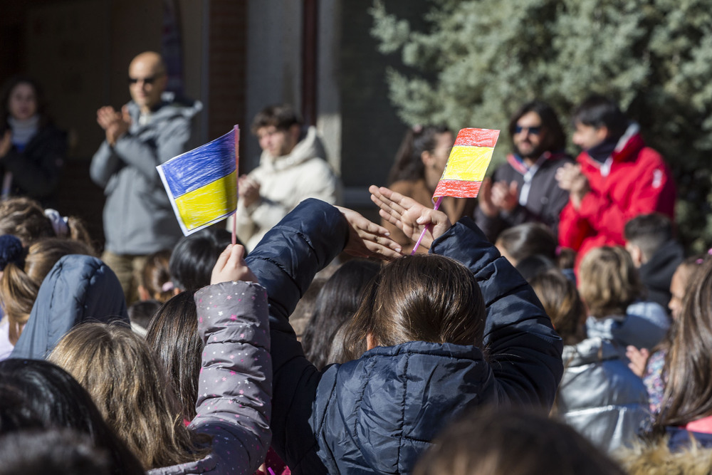 Los alumnos del CEIP Garcilaso de la Vega mostraron su solidaridad con el pueblo ucraniano.