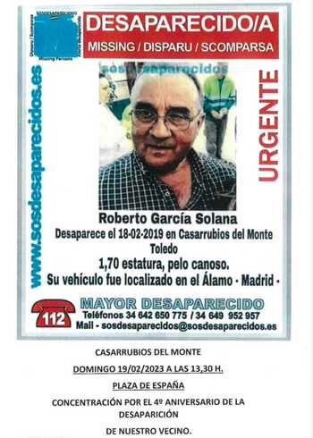 Casarrubios no olvida a Roberto, desaparecido hace 4 años