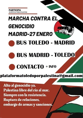 Organizan un autobús para acudir a la marcha por Palestina